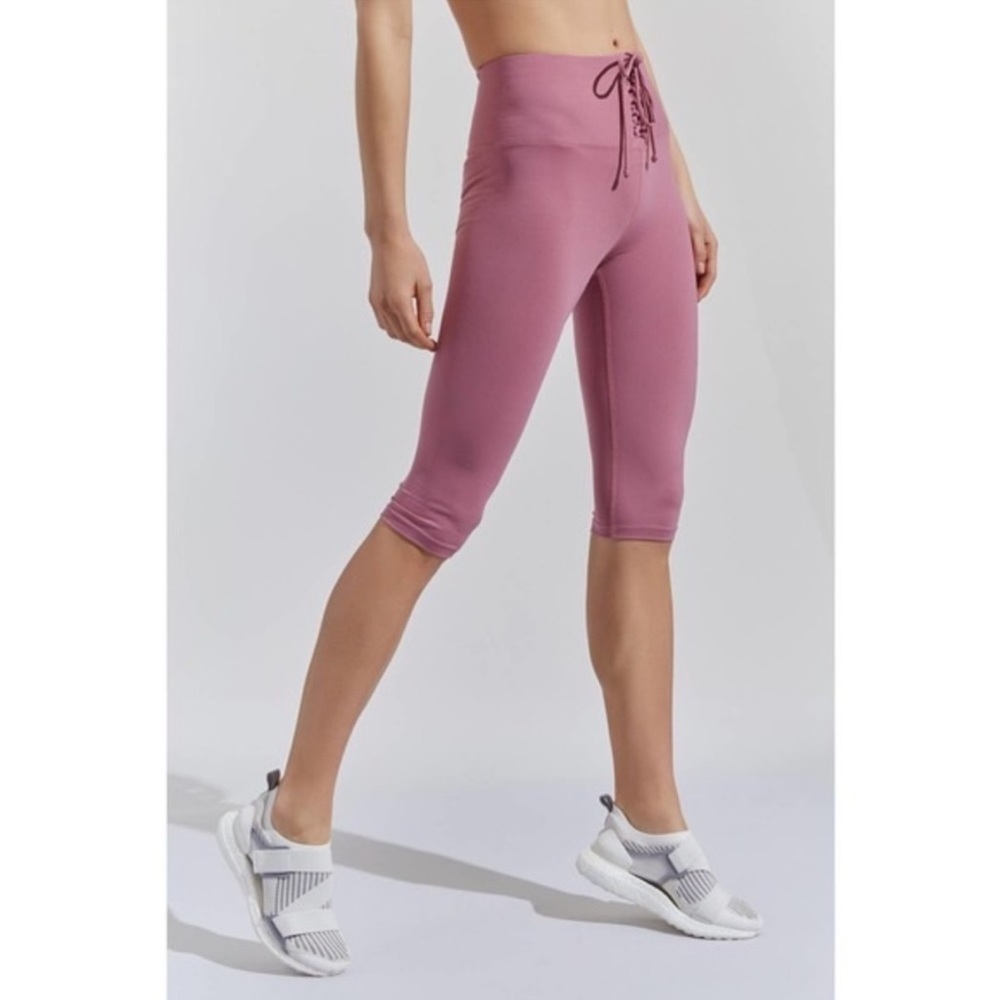Carbon38 Year of Ours Pink Cameron Capri Lace Up Football Leggings